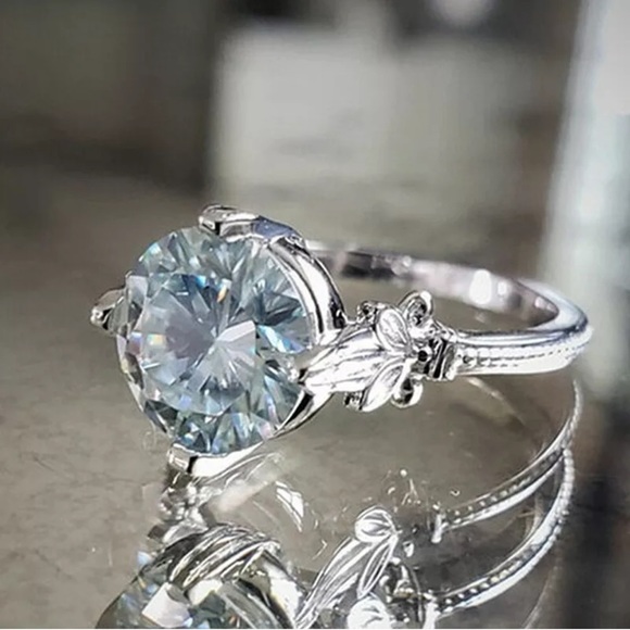 Pretty 925 Silver Rings for Women Aquamarine Ring - Picture 2 of 6
